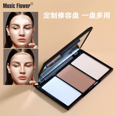Music Flower Music Flower Three-Color Shading Powder Highlight Shadow Nose Shadow Repair Powder Crouching Silkworm
