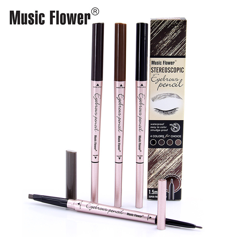 Music Flower沁彩双头仿真精细二合一眉笔防水不晕染不脱色眉粉