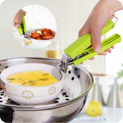 Anti-Scald Bowl Taking Tray Dish-Grabbing Device Bowl Clip Casserole Steaming Clip Stainless Steel Non-Slip Household Kitchen Bowl Holder