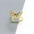 Korean Ins Retro Exquisite Colorful Crystal Butterfly Ring Simple Colorful Crystals Animal Open Ring Cross-Border Sold Jewelry