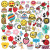 60 Mixed Patch Embroidered Cloth Stickers Smiley Face Car Patch Flower Embroidery Mark Hamburger Zhang Zai