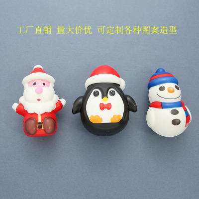 Christmas Squishy Toys Set Penguin Snowman Santa Claus Pressure Reduction Toy Factory Direct Sales Low Price