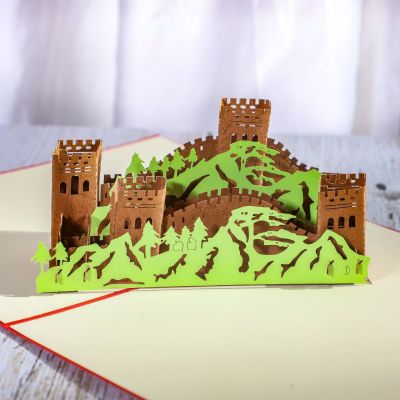 City Landscape Stereoscopic Greeting Cards Great Wall Travel Commemorative Blessing Card Creative Handmade Greeting Card Logo