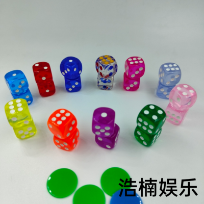 in Stock Supply 14mm Transparent Dice Crystal Dice Candy Color Dice Color Acrylic Dice Can Be Mixed Color