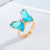 Europe and America Cross Border New Accessories Fashion Vintage Butterfly Ring Personalized Opening Adjustable Index Finger Multicolor Ring for Women