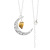 European and American Natural Crystal Stone Necklace Vintage Alloy Moon Necklace Female Niche Amazon Foreign Trade Ornament Wholesale