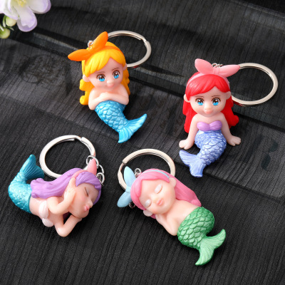 New Cartoon Cute Mermaid Keychain Sweet Little Mermaid Handbag Pendant Fashion Mermaid Princess Ornaments