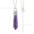 European and American Jewelry Wholesale Natural Stone Crystal Agate Necklace Amethyst Hexagon Prism Pendant Single Pointed Crystal Column Necklace