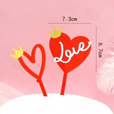 520 Qixi Valentine's Day Forever Together ILOVEYOU Acrylic Insertion Cake Plug-in