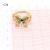 Korean Ins Retro Exquisite Colorful Crystal Butterfly Ring Simple Colorful Crystals Animal Open Ring Cross-Border Sold Jewelry