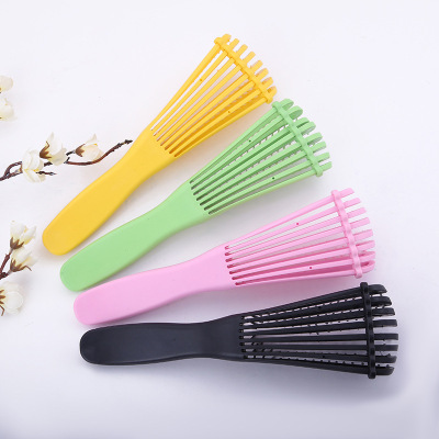 Hair Eight-Claw Comb Long Short Hair Styling Comb Women's Solid Color Hair Comb Leather Massage Comb Hairdressing Comb Factory Wholesale