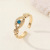 European Retro Simple Diamond Hollow Eye Ring Fashion Devil Eye Open Ring Female Cross-Border