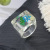 European Cross-Border Sold Jewelry Ins Trendy Simple Transparent Resin Dried Flower Ring Geometric Square Bigt Ring Female