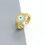 European Cross-Border Sold Jewelry Vintage Personality Diamond Stud Colorful round Eye Ring Turkish Devil's Eye Open Ring