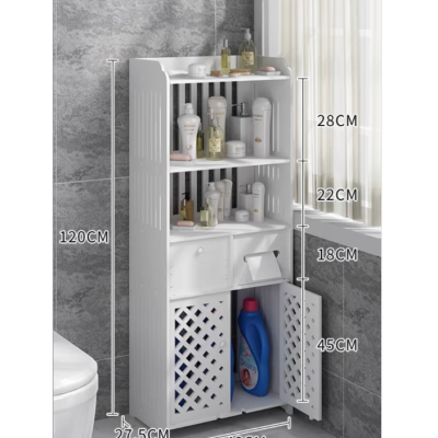 Nordic Style Simple Bathroom Bathroom Toilet Cupboard Multi-Layer Floor-Standing Home Organize and Storage Storage