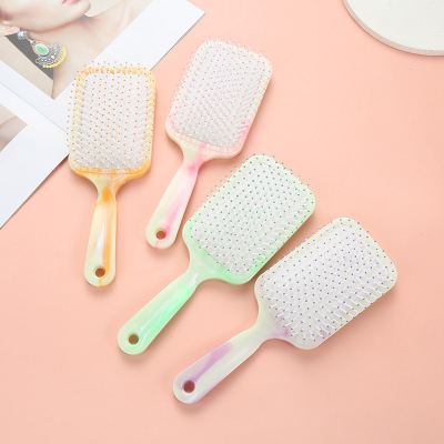 Cross-Border Marbling Air Cushion Comb Pink Girl Hair Styling Comb Household Plastic Hair Curling Comb Wholesale