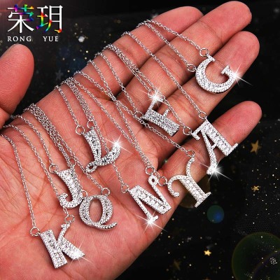 26 English Letters Wife's Romantic Travel Same Style Letter Necklace Korean Style Clavicle Cross-Border Foreign Trade Hot Sale