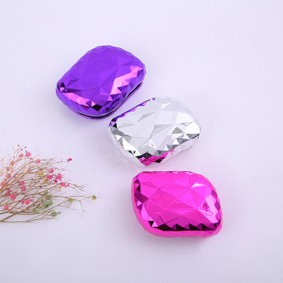 Korean-Style Rhombus Massage Comb Electroplated Glossy Removable Portable Comb Massage Scalp Air Cushion Ladies Issue Comb