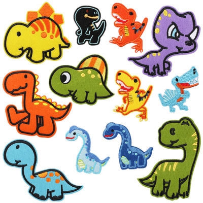Spot Cartoon Embroidery Cute Little Dinosaur Clothes Patch Amazon Computer Embroidery Zhang Zai Foreign Trade Patch Stickers