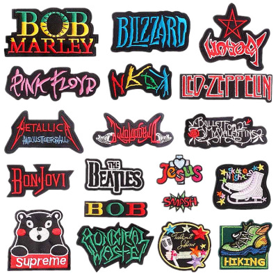 Spot English Name Embroidered Cloth Stickers Amazon Hot Computer Embroidered Zhang Zai Art Letter Patch Ironing