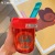 Summer Coole Series Ton Cup Cup with Straw Cute Student Cher Plastic Water Cup Hand Gift Portable Cup