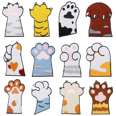 Spot New Cute Pet Small Paw Computer Embroidered Cloth Stickers Clothes Clothing Patch Cat's Paw Ironing Embroidered Zhang Zai