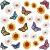 Spot Sunflower Embroidered Cloth Stickers Computer Emboridery Label Little Daisy Flower Patch Butterfly Embroidery Zhang Zai Ironing