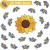 Spot Bee Embroidered Cloth Stickers Sunflower Ironing Flower Embroidered Zhang Zai Bee Big Family Embroidery Mark Bag