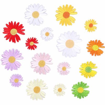 Products in Stock New Small Chrysanthemum Embroidered Cloth Stickers Clothes and Bags Subsidy Daisy Embroidery Zhang Zai Cartoon Flower Patch