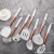 Silicone Gold  Kitchenware Set Silicone Cooking Turner Filter Grab Spoon Egg Beater Soup LADLE