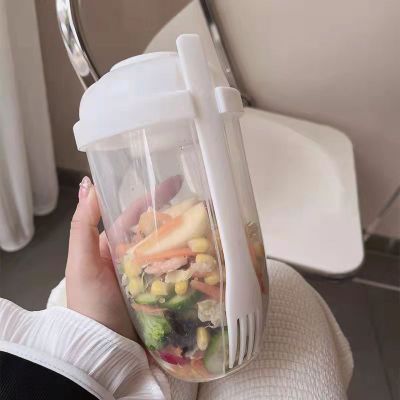 New 1000ml Internet Celebrity Ins Salad Cup TikTok Pinduoduo Same Style Portable Girl Fat Reducing Cup Factory Wholesale