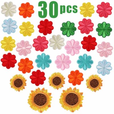 Spot Goods Little Red Flower Embroidered Cloth Stickers Computer Embroidery Patch Sunflower Flower Embroidery Zhang Zai Ironing Amazon