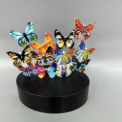 In Stock Wholesale DIY Magnetic Sculpture Oval Base Magnetic Sculptured Ornaments Office Home Magnetic Butterfly