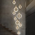 Duplex Stair Long Chandelier Modern Minimalist Corridor Aisle Light Ring Villa Solid Wood Ring Stair Chandelier
