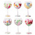 Creative Apple Cup Handmade and Hand-Painted Flower Crystal Red Wine Glass Household Goblet Champagne Glass Wine Glass