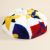 2022 Autumn and Winter Foreign Trade New Rainbow Beret Fashion Printed Plush Warm Imitation Rabbit Fur Hat Factory Wholesale