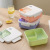 INS Student Plastic Divided Lunch Box Square with Tableware Portable Lunch Box Microwaveable Office Lunch Box