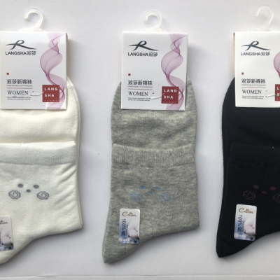 Langsha High Cotton Women's Socks Cotton 100% (except Elastic Fiber)