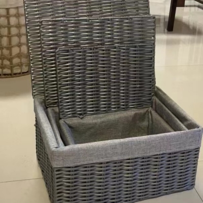 Three Sets with Cover Storage Basket