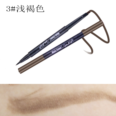 Flower Hot-Selling Makeup Charm Naturally Waterproof Color Rendering Makeup Value Double-Headed Eyebrow Pencil Eyeliner