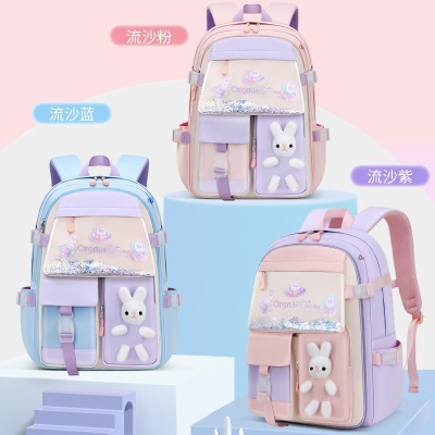 Factory Wholesale Schoolbag Primary School Student Female Grade 16 Princess Style Children Waterproof Portable Burden Alleviation Backpack