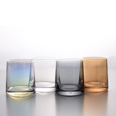 Simple Glass Drinking Cup Colorful Hotel Homestay Gargle Cup Ins Transparent Crystal Whiskey Wine Glass Wholesale