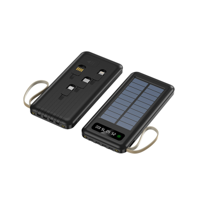 New Solar Outdoor Mobile Phone Power Bank Comes with Four Lines Power Bank 20000MAh Foreign Trade Wholesale.