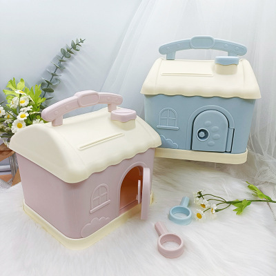 Creative Cartoon Cute Children DIY Multifunctional Coin Bank Internet Celebrity Ins Cabin Modeling Savings Bank Storage Box