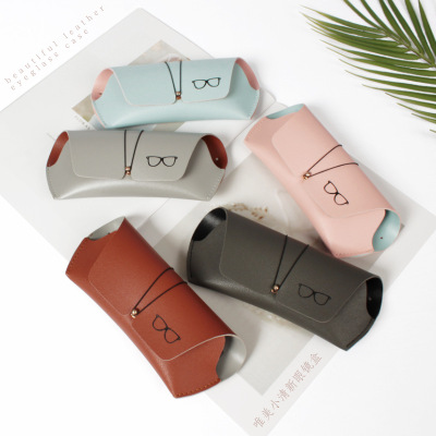 Leather Glasses Case Portable Cassette Sunglasses Bag PVC/PU Leather Eyeglasses Soft Bag Mixed Color Multi-Choice