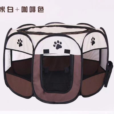 Octagonal Pet Delivery Room Dog Cage Cat Nest Foldable Oxford Cloth Waterproof Scratch-Resistant Dog Tent Cat Delivery Room Pet Fence