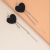 High-End Japanese and Korean-Style Simple Long Ear Studs Women's Rose Gold Korean-Style Elegant Earrings Heart-Shaped Pendant Ear Rings