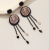 Personality Geometry Crystal Black Chain Tassel Earrings Korean Fashion Special-Interest Elegant High-End Earrings