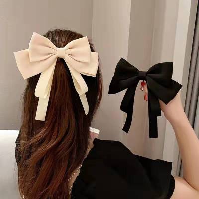 Korean New Bow Hair Accessories Graceful Satin Tie Hair Hook All-Match out Barrettes
