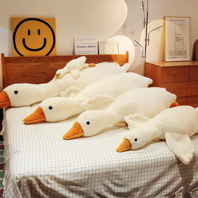 Internet Celebrity Big White Geese Pillow Stomach Sleeper Pillow Plush Toy Duck Long Pillow Doll Birthday Gift Amazon